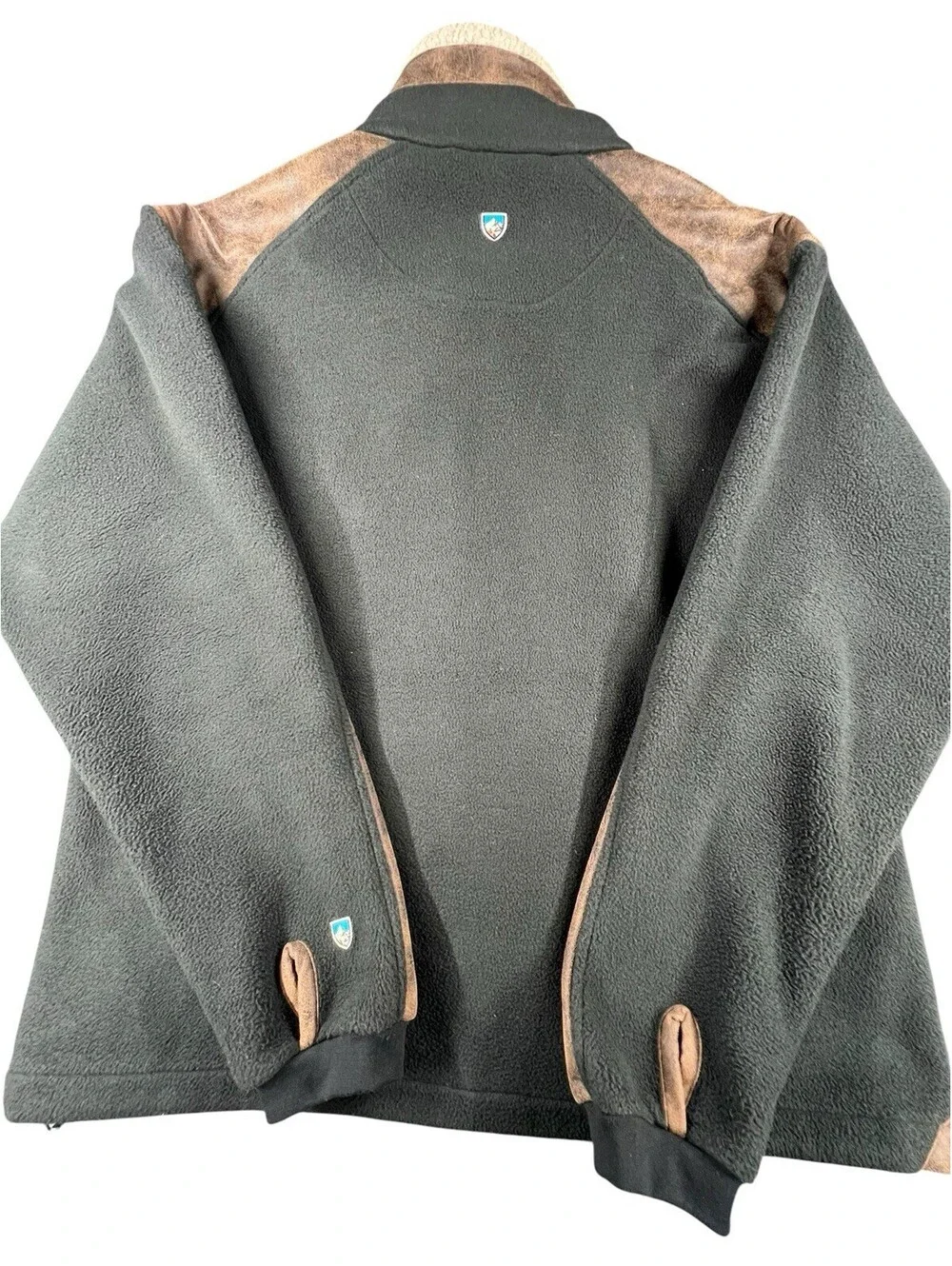 KÜHL Men’s XL Fleece Jacket Brown Contrast Full Zip Outdoor Western